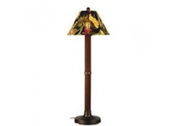 Patio Concepts Bahama Weave 60" Floor Lamp with 3" Wicker Base with Fabric Shade