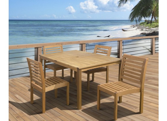 International Home Miami Amazonia Eucalyptus 5 piece Armless Rectngular Patio Dining Set