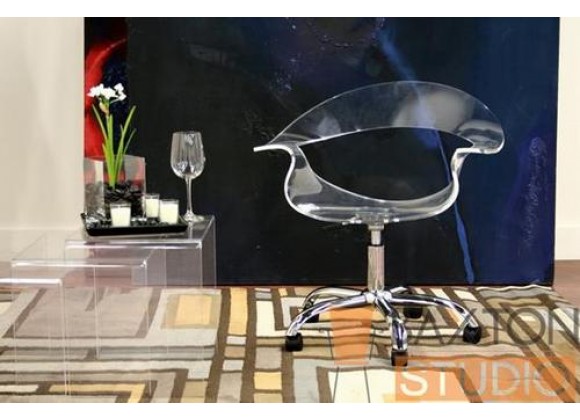 Baxton Studio Elia Acrylic Swivel Chair