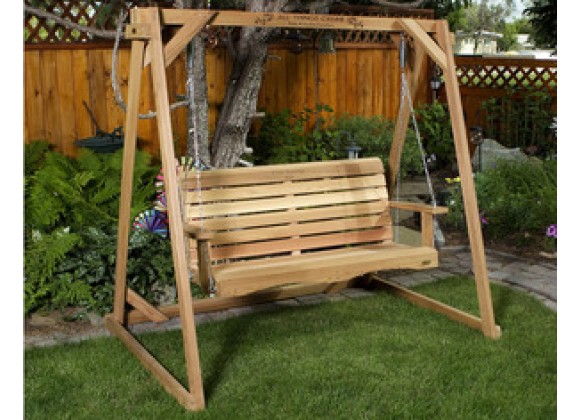 All Things Cedar Western Red Cedar Swing W/ A-Frame