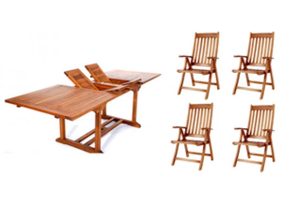 All Things Cedar 5 Piece Rectangle Folding Arm Set