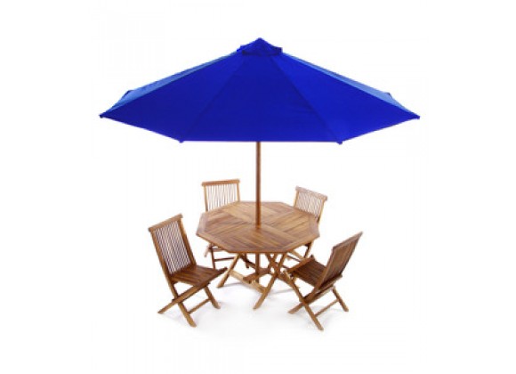 6 Piece Folding Table Set - Blue