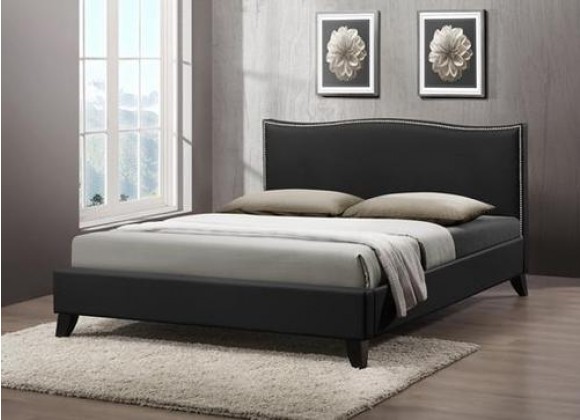 Baxton Studio Battersby Bed w/ Upholstered Headboard