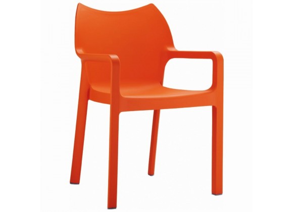 Compamia Diva Resin Outdoor Dining Arm Chair Orange - Set of 2