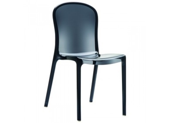Compamia Victoria Polycarbonate Modern Dining Chair Transparent Black - Set of 2