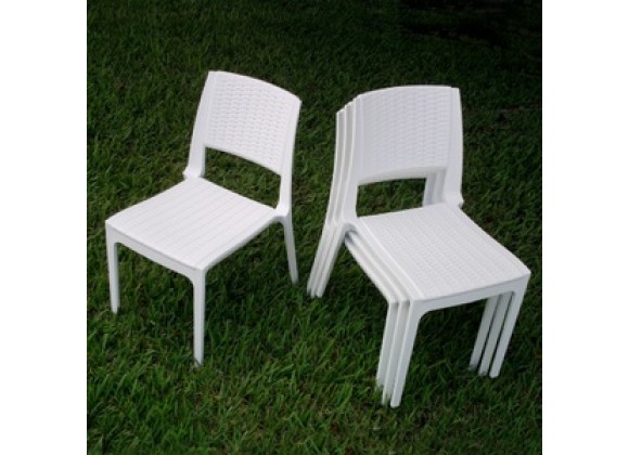 Compamia Verona Resin Wickerlook Dining Chair White - Set of 2