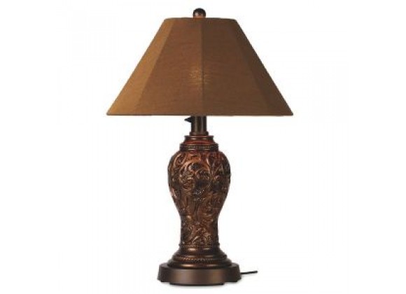 Patio Concepts Concord 34" Outdoor Table Lamp with Teak Sunbrella Shade