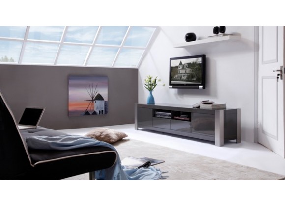 B-Modern Composer TV Stand -  Gray Perspective