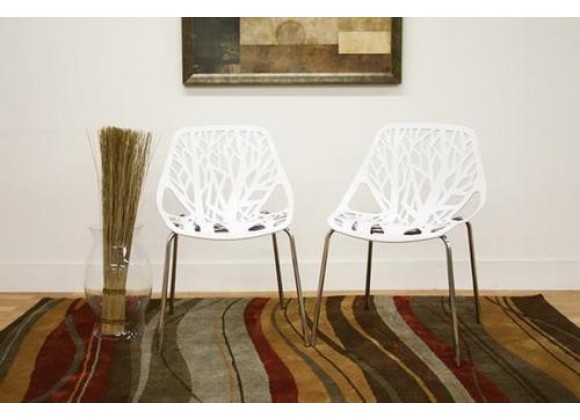 Baxton Studio Birch Sapling Plastic Accent / Dining Chair - Set of 2