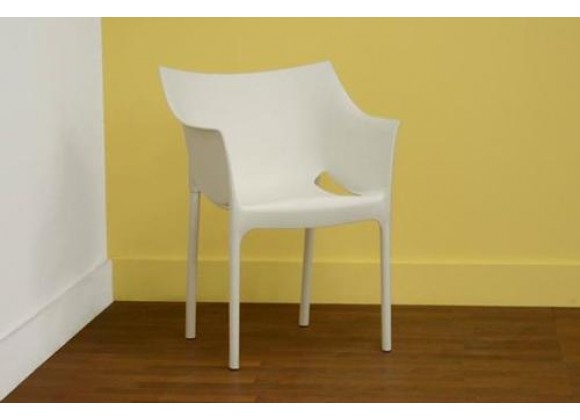 Baxton Studio White Molded Plastic Arm Chair