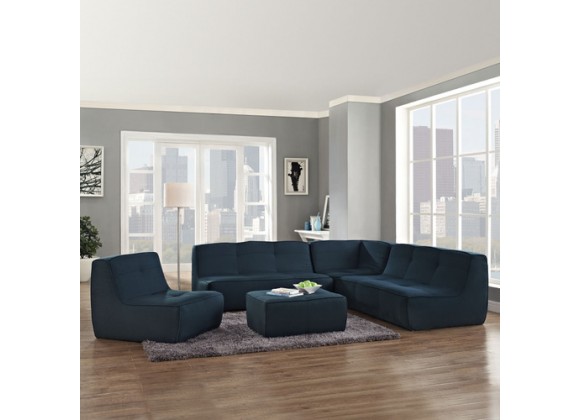 Modway Align 5 Piece Upholstered Sectional Sofa Set