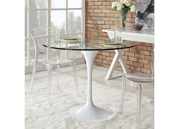 Modway Lippa 40" Dining Table in Clear