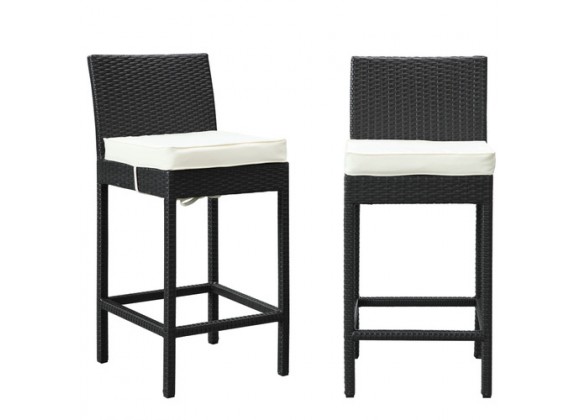Modway Lift Bar Stool Set of 2 in Espresso White