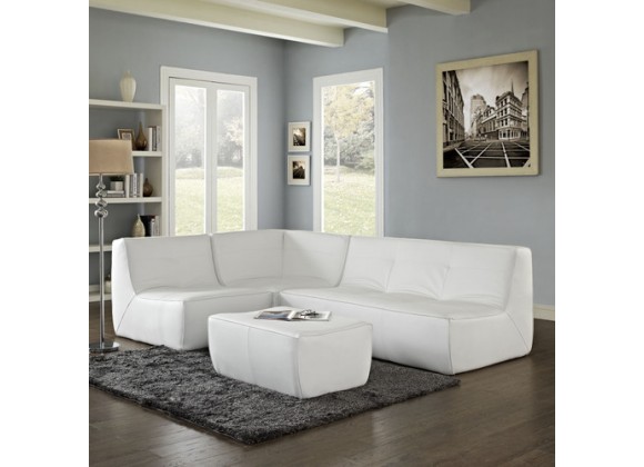 Modway Align 4 Piece Leather Sectional Sofa