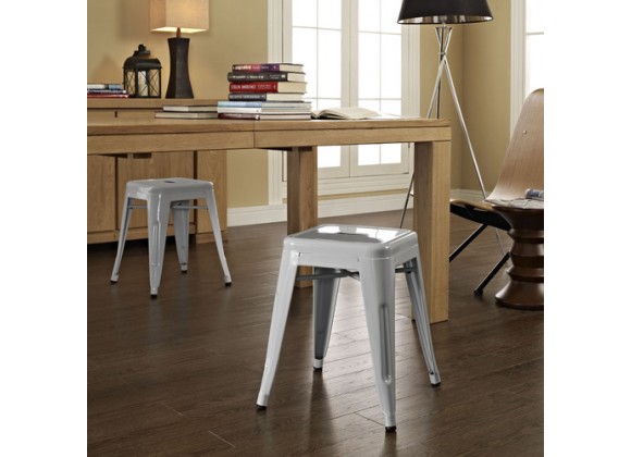 Modway Gathering Stool Set of 2 in Gray