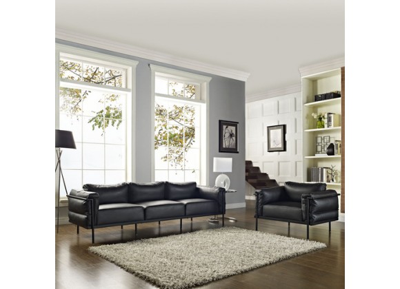 Modway Charles Armchair Loveseat and Sofa Set of 3