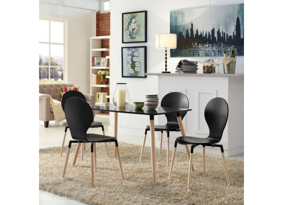 Modway Path Dining Chairs and Table Set of 5