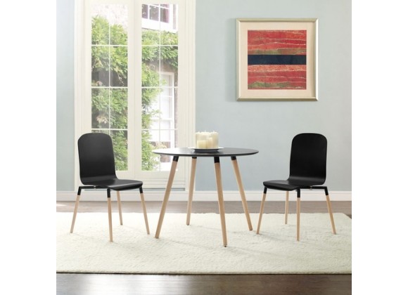 Modway Stack Wood Dining Chairs Set of 2