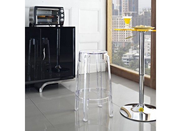 Modway Casper Counter Stool in Clear