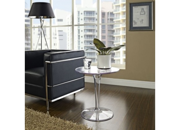 Modway Canvas Side Table in Clear