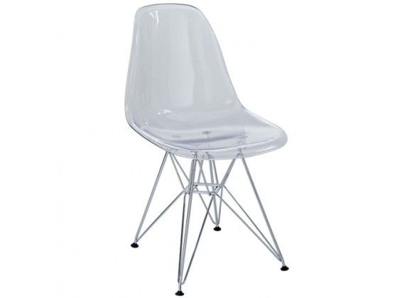 Modway Paris Dining Side Chair in Clear