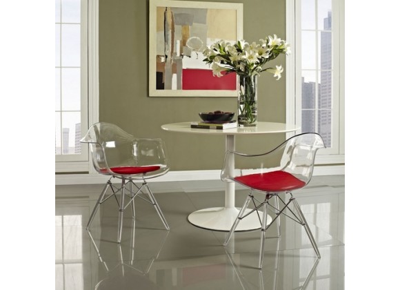 Modway Pyramid Dining Armchair in Red