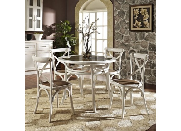 Modway Gear Dining Set in White