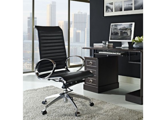 Modway Ribbed Highback Office Chair in Black