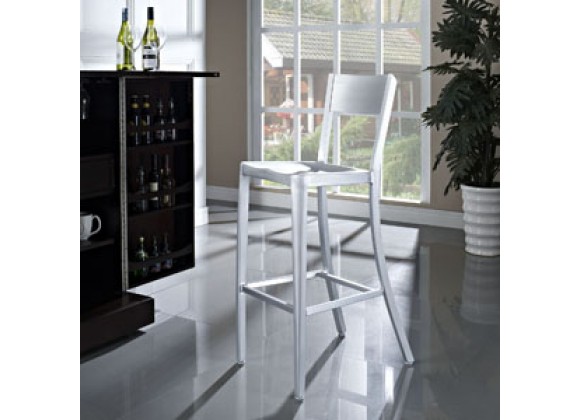 Modway Milan Bar Stool in Silver
