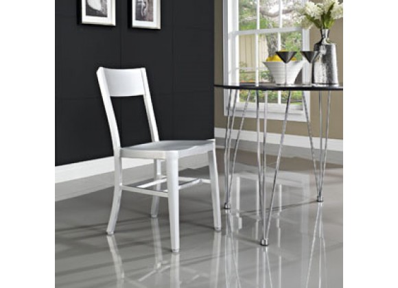 Modway Milan Dining Side Chair in Silver