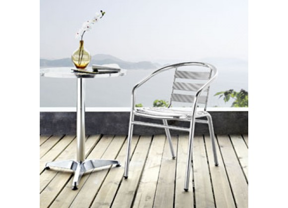 Modway Perch Dining Chair in Silver