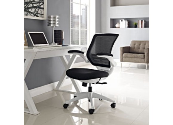 Modway Edge White Base Office Chair in Black