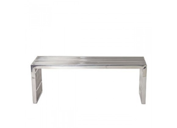 Modway Gridiron Medium Bench in Silver