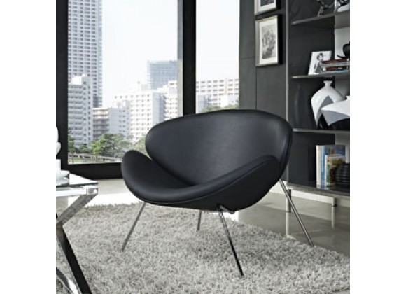 Modway Nutshell Lounge Chair in Black