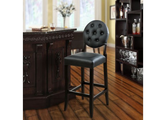 Modway Button Bar Stool in Black