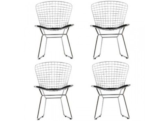 Modway CAD Dining Chairs Set of 4 in Black