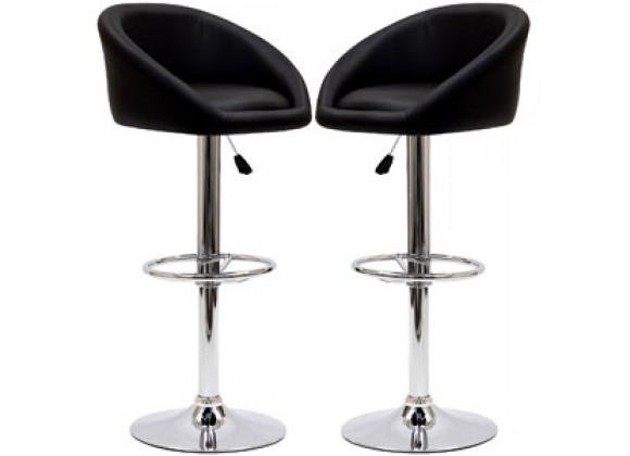 Modway Marshmallow Bar Stools Set of 2 in Black