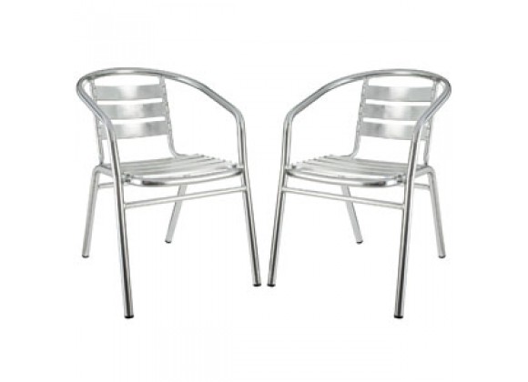 Modway Perch Dining Chairs Set of 2 in Silver