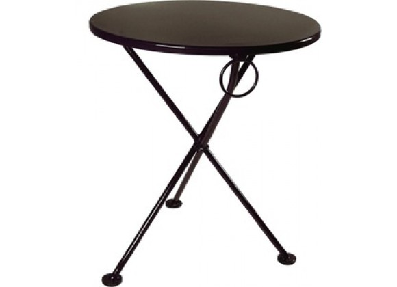 French Café Bistro 3-leg Folding Bistro Table - Black