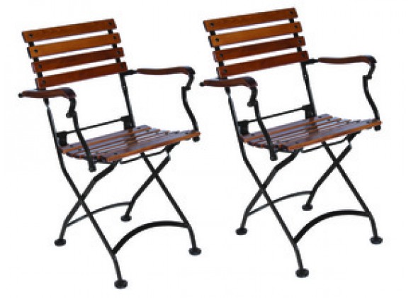 French Café Bistro Folding Armchair - set of 2 