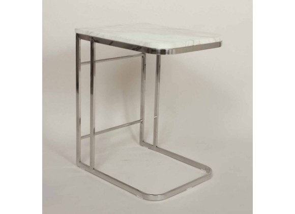 Stilnovo Carrara Marble Side Table With Stainless Steel Frame