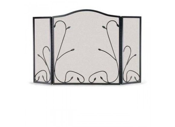 Fireside America Napa Forge Leaf And Vine 3 Panel Screen - Black