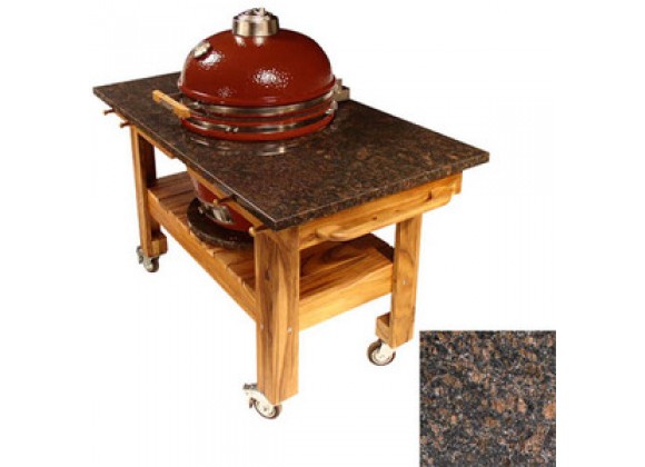 Fireside America Acacia Cart with Red Midnight Granite