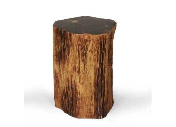 Stilnovo Good Form Tree Trunk Smoking Table with Petrified Inlay Top