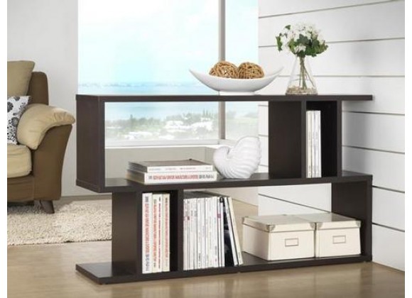 Baxton Studio Goodwin 2-Level Dark Brown Modern Bookshelf