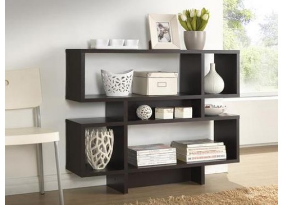 Baxton Studio Cassidy 4-Level Dark Brown Modern Bookshelf