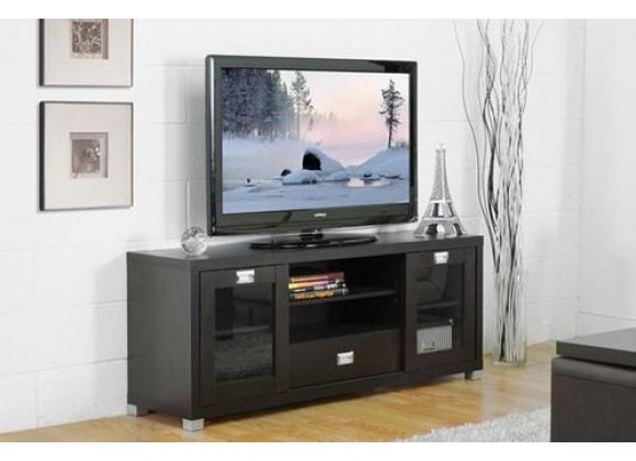 Baxton Studio Matlock Modern TV Stand W/ Glass Doors