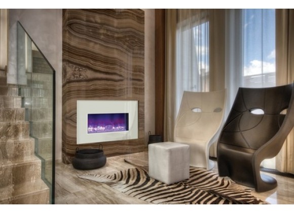 Amantii Insert 30" Electric Fireplace-40" x 26" Black or White Glass Surround