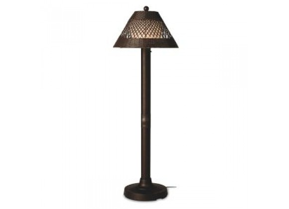 Patio Concepts Java 60" Floor Lamp with 3" in Walnut/Antique Honey Wicker Shade