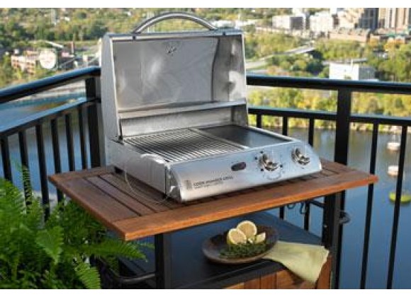 Outdoor Greatroom Company 20" Electric Grill in Stainless Steel - Lifestyle
